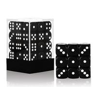 36 of Pack 12MM 6 Sided MINI Dice Set,Solid Black Game Dice Set, 6 Sided Standard Colored Dices for Tenzi, Bunco or Teaching Math,with Portable Plastic Box(Black)