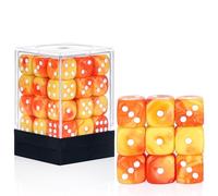 36 of Pack 12MM 6 Sided MINI Dice Set,Two Colours D6 Game Dice Set, 6 Sided Standard Dices(Orange Yellow)