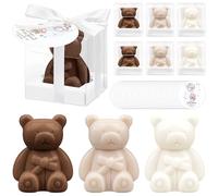36 Pack Bear Baby Shower Favors Bear Shower Soap Favors with Thank You Cards and Boxes for Baby Shower Decoration Guest Gift Wedding Supplies(White Brown)