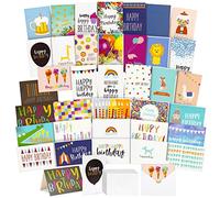 36 Pack Birthday Greeting Cards and Envelopes, 36 Unique Designs for Adults and Kids, 10 x 15 cm