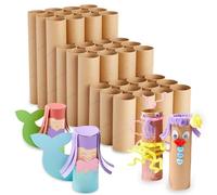 36 Pack Brown Cardboard Tubes for Crafts, DIY Crafting Paper Rolls for Classrooms and Art Projects (3 Assorted Sizes)