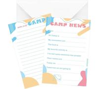 36 Pack Camp News Cards Camp Greeting Cards for Campers Cute Summer Camp Stationery Fill in the Blank Cards with Envelopes for Summer Party Classroom Students Family