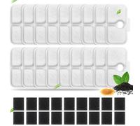 36 Pack Cat Water Fountain Filter Triple Filtration System Replacement 18 Pcs Cat Water Fountain Filters with 18 Pcs Sponges Compatible with Dockstream Water Fountain (White, 18 Filters & 18 Sponges)