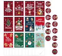 36 Pack Christmas Greeting Cards - Xmas Card Set with Envelopes & Stickers, Assorted Patterns Holiday Cards for Christmas Gifts
