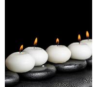 36 Pack Floating Candles - White, 4.7cm w X 2.7cm h,Burning Time 6-8 Hours,Fragrance-Free,Various Occasions