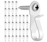 36 Pack Light Hanger Hooks, White Stainless Steel Screw in Hook for Hanging Outdoor Lights, Rope Light Clips for Christmas and Holiday Decor, Wire and Fairy Led Lights