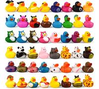 36-Pack Rubber Duck,2 Age 3+ Inch Assortment Colorful Rubber Ducky Toy for Kids Birthday Gifts,Classroom Prizes,Decorations,Float Duckies Bath Toy for Baby Shower