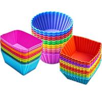 Silicone Cupcake Muffin Baking Cups Liners 36 Pack Reusable Non-Stick Cake Molds Sets