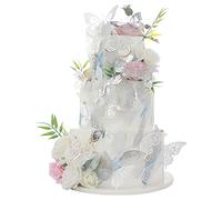 36 Pack Silver Glitter 3D Butterfly Cupcake Toppers Hollow Butterfly Cake Decorations for Birthday Wedding Fairy Party Butterfly Wall Sticker Decal for Background Wall Decoration