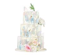 36 Pack Silver Laser 3D Cupcake Toppers - Hollow Butterfly Cake Decorations for Birthday, Wedding, Fairy Party - Wall Sticker Decal for Background Wall Decoration