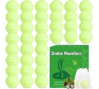36 Pack Snake Repellent for Yard, Powerful Outdoor & Indoor Snake be Gone for Garden Lawn, Natural Snake Repellent Moth Balls for Outdoor Camping Fishing, Effective Repels Snakes Pets Safe Balls Green