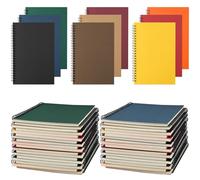 36 Pack Spiral Notepads A5, 100 Pages 50 Sheets Kraft Cover Wirebound Notebooks Bulk Lined Journal Notebook for School Office Travel, 8.3 Inch x 5.9 Inch, 9 Colors