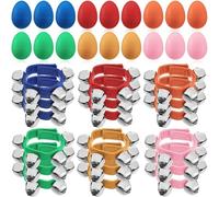 36 Packs Shaker Musical Instruments, 18 Egg Shaker and 18 Packs Wrist Hand Band Jingle Bells