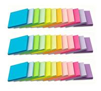 36 Pads Sticky Notes 76 mm x 76 mm, 12 Bright Colors Self-Stick Note Pads | 100 Sheets/Pad Strong Adhesive Sticky Notes Pack for Office, School, Classroom Meeting & Home Reminders