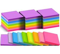 (36 Pads) Sticky Notes 76 mm x 76 mm Post, 9 Bright Colors Self-Stick Notes