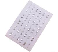 36 Pairs Assorted Tiny Stud Earrings Plastic Resin Mix Colourful Minimalist Design Comfortable Fit Girls Birthday Presents 0.4x0.7cm(A)