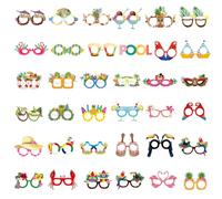 36 Pairs Hawaiian Party Glasses,Novelty Luau Party Glasses for Adults Kids,Paper Party Eyeglasses Mask,Hawaii Tropical Party Eyewear Glasses,Summer Beach Party Photo Booth Props Fancy Dress Decoration