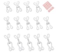 36 Pairs Sewing Hooks and Eyes, 3 Different Size White Metal Closure Set for Bra, Clothing, Trousers & DIY Craft Projects, Hook and Eye Closures for Clothing(White)