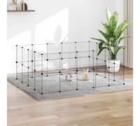 36-Panel Pet Cage with Door Black 35x35 cm Steel