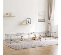 36-Panel Pet Cage with Door Black 35x35 cm Steel