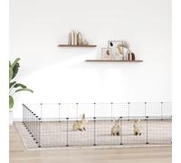 (36-panel with door, 4.3 cm) vidaXL Pet Cage with Door Black Steel Rabbit Hutch 1.5 cm/4.3 cm Multi Models