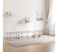 36-Panel Pet Cage with Door Black 35x35 cm Steel