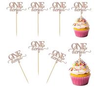 36 Pcs 1st Birthday Cake Topper for Girl, Rose Gold Glitter Onederful Birthday Decorations, First Birthdays Decorations Supplies, Cupcake Picks for Baby Shower First Birthdays Theme Party