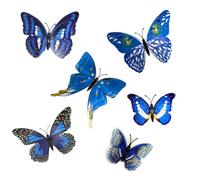 36 PCS 3D Butterfly Wall Stickers, Butterfly Decoration, Wall Stickers and Murals for Bedroom Party Cake Decors Nursery Bedroom Living Room Art murals Decorations(Blue)