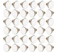 36 Pcs 4 Inch Wedding Tambourines Drum Wooden Natural Handheld Drums Metal Jingles Drums Musical Instruments Percussion for Adult Church Wedding Party Favor