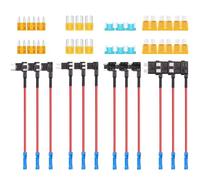 36 Pcs Add-a-Circuit Fuse Tap Set, 4 Types 12V Piggy Back Circuit Adapter Kit With Mini Low Profile Adapter, Dual Slot Holder for 15A Blade Automotive Fuses for Cars Trucks Boats