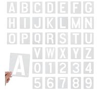 36 Pcs Alphabet and Number Stencils 4 inch Reusable Plastic Letter and Number Stencil for DIY Projects Wall Wood Fabric Rock Signage Chalkboard Door Porch (White)