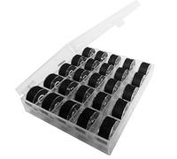 36 Pcs Bobbins and Sewing Thread with Case for Brother Singer Babylock Janome Kenmore (Black)