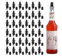 36 PCS Bottle Pourers And 36 PCS rubber pourers dust cap covers Syrup Pourer Pour Spouts Plastic Liquor Bottle Pourers with Rubber Pourers Dust Cap Covers Bottle Pourers (Black)