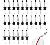 36 Pcs Bottle Pourers with Silicone Stainless Steel Liquor Freeflow Spirits Wine Bottle Spirits Pourers Tapered Spout with Rubber Dust Caps for Wine Spirits Alcohol Olive Oil Syrup Vinegar Bottles