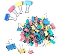 36 Pcs Bulldog Clips, Assorted Size Paper Clips, Colored Metal Foldback Clips, File Money Papper Stationary Clamps for Office School Home Kitchen Shops
