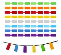 36 Pcs Cable Labels Multi-Color Cable Cord Labels Write,Colored Self Adhesive Wire Label Paper Markers Reusable for Tags Wire Tags and CableManagement and Identification(Rectangle,Random Color)