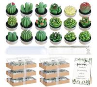36 Pcs Cactus Tealight Candles Set, Mini Succulent Candles Bulk for Party Favors, Handmade Scented Plant Candles for Guests Gift Wedding Bridal Baby Shower Birthday Christmas Home Decor