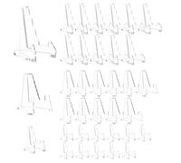 36 Pcs Card Display Stand Clear Acrylic Easel Stands Mini Easel Holder Acrylic Sports Card Holder Coin Display Photo Display Rack Magnetic Card Holder for Certificate Menu Frame Medal CD (36pcs)