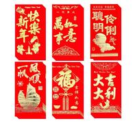 36 PCS Chinese New Year Red Envelopes 9 * 17 CM Spring Chinese Lucky Money Pockets for 2025 Chinese Lunar Year Party Wedding ash Packet Love Products