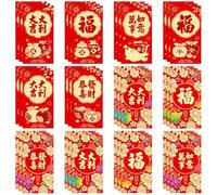36 Pcs Chinese New Year Red Envelopes, Red Packets Lunar Year of The Horse 2026, Embossed Bronzing Foil Money Envelopes for Cash Gifts New Year Decorations 6 Patterns(G)