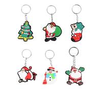 36 Pcs Christmas Keychains, Christmas Cartoon Keychains, Christmastree Santa Claus Snowman Stocking Pendant Keychain, for Kids and Adult Xmas Party Favors Gifts and Party Bag Fillers