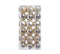 36 Pcs Christmas Tree Decor Baubles Solid Color Baubles Art Bright/Matte/Carved Pendant Ornaments for Xmas Wedding Party Festival (Champagne Gold, 3cm)