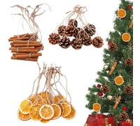36 Pcs Christmas Tree Decorations,Dried Orange Slices,Cinnamon Sticks with Pine Cones,Natural Rustic Ornaments Dried Orange Slices Cinnamon Sticks DIY Handmade Crafts