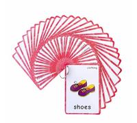 36 Pcs Clothes Flash Cards, Learning First English Word Cards for Teacher/Autism Therapists Home school ESL Teaching Aid Materials, Tools