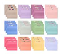 36 Pcs Colorful Inspirational Sticky Notes, 3x3in 12 Colors Motivational Note Pads with Lines for Teachers Nurses Coworkers Office Supplies
