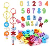 36 Pcs Colorful Letter Beads A to Z & Number Beads 0 to 9, 20mm Acrylic Chunky Alphabet Bead for DIY Crafts Jewelry Making, Paracord Bead Projects for Preschool Educational Learning
