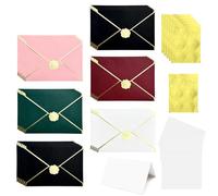 36 PCS Coloured Envelopes, A7 Gift Envelopes Letter Writing Set with 36 Blank Cards 36 Gold Foil Envelope Seals for DIY Invitations Wedding Birthday