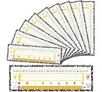 36 PCS Composition Desk Name Tags School Desk Name Tags Composition Nameplates with Alphabet Number Multipurpose Nameplates for Classroom Kindergarten Preschool 1st 2nd 3rd Grade Supplies 14.6×5.9