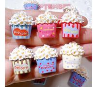 36 Pcs Cute Miniature Fake Popcorn DIY Accessory Artificial Mini Resin Popcorn Figurines Models for DIY Hair Clips Photo Prop Vase Filler Scrapbooking Embellishments，Mixed Color