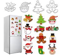 36 Pcs DIY Christmas Refrigerator Magnets, Christmas DIY Color Your Own Fridge Magnets Holiday Magnets Christmas Magnets for Refrigerator Fridge DIY Xmas Party Favors
